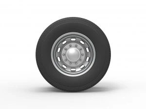 10 Square Hole Rear double wheel of semi truck Scale 1 to 25 3D Print Model