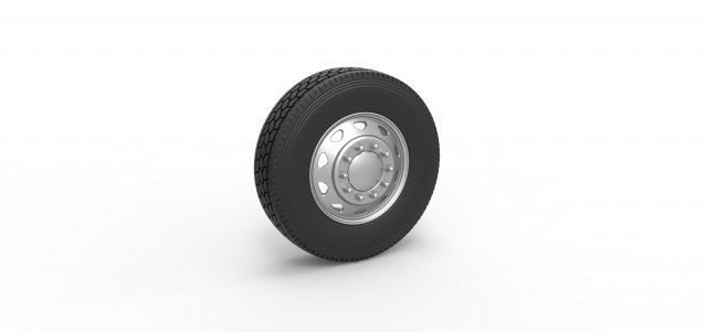 10 Triangular Hole Front wheel of semi truck Version 1 Scale 1 to 25 3D प्रिंट मॉडल .c4d .max .obj .3ds .fbx .stl .blend 