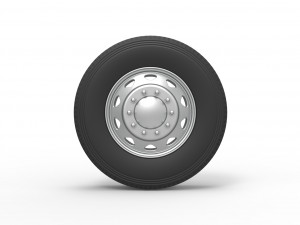 10 Triangular Hole Front wheel of semi truck Version 1 Scale 1 to 25 3D प्रिंट मॉडल