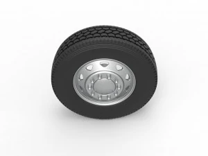 10 Triangular Hole Front wheel of semi truck Version 1 Scale 1 to 25 3D Print Model