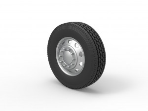 10 Triangular Hole Front wheel of semi truck Version 1 Scale 1 to 25 3D प्रिंट मॉडल
