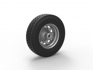 10 Triangular Hole Front wheel of semi truck Version 1 Scale 1 to 25 3D प्रिंट मॉडल