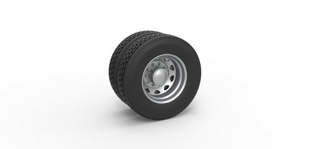 10 Triangular Hole Rear double wheel of semi truck Version 1 Scale 1 to 25 3D-Druckmodell .c4d .max .obj .3ds .fbx .stl .blend 