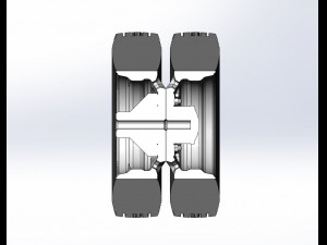 10 Triangular Hole Rear double wheel of semi truck Version 1 Scale 1 to 25 3D-Druckmodell