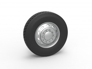 10 Triangular Hole Front wheel of semi truck Version 2 Scale 1 to 25 3D Print Model