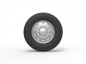 10 Triangular Hole Front wheel of semi truck Version 2 Scale 1 to 25 3D Принт Модель