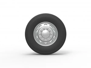 10 Triangular Hole Front wheel of semi truck Version 2 Scale 1 to 25 3D Print Model