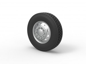 10 Triangular Hole Front wheel of semi truck Version 2 Scale 1 to 25 3D Принт Модель