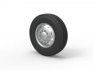 10 Triangular Hole Front wheel of semi truck Version 2 Scale 1 to 25 3D Print Model