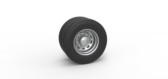 10 Triangular Hole Rear double wheel of semi truck Version 2 Scale 1 to 25 3D 프린트 모델 .c4d .max .obj .3ds .fbx .stl .blend 