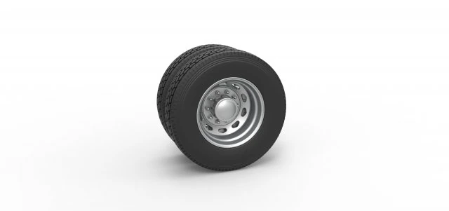 10 Triangular Hole Rear double wheel of semi truck Version 2 Scale 1 to 25 3D Print Model .c4d .max .obj .3ds .fbx .stl .blend 