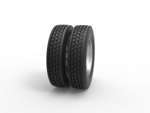 10 Triangular Hole Rear double wheel of semi truck Version 2 Scale 1 to 25 3D 프린트 모델