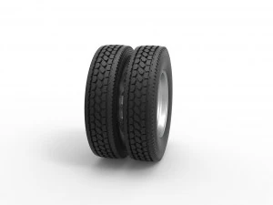 10 Triangular Hole Rear double wheel of semi truck Version 2 Scale 1 to 25 3D Print Model