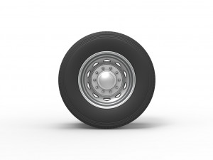 10 Triangular Hole Rear double wheel of semi truck Version 2 Scale 1 to 25 3D 프린트 모델