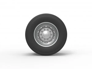 10 Triangular Hole Rear double wheel of semi truck Version 2 Scale 1 to 25 3D Print Model