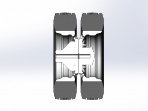 10 Triangular Hole Rear double wheel of semi truck Version 2 Scale 1 to 25 3D 프린트 모델