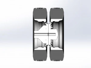 10 Triangular Hole Rear double wheel of semi truck Version 2 Scale 1 to 25 3D Print Model