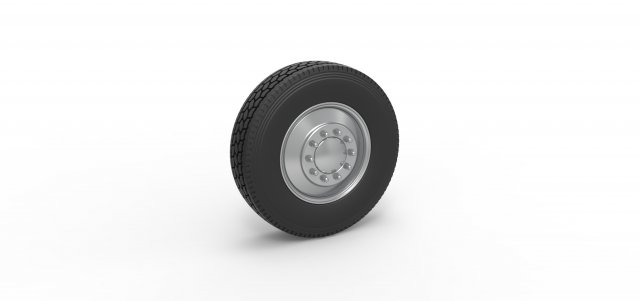 Front custom wheel of semi truck Version 2 Scale 1 to 25 Model do druku 3D .c4d .max .obj .3ds .fbx .stl .blend 
