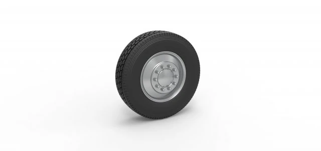 Front custom wheel of semi truck Version 2 Scale 1 to 25 3D Print Model .c4d .max .obj .3ds .fbx .stl .blend 