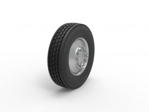 Front custom wheel of semi truck Version 2 Scale 1 to 25 Model do druku 3D