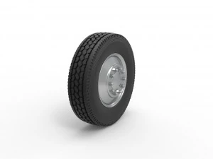 Front custom wheel of semi truck Version 2 Scale 1 to 25 3D Print Model