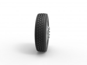 Front custom wheel of semi truck Version 2 Scale 1 to 25 Model do druku 3D