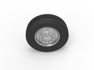 Front custom wheel of semi truck Version 2 Scale 1 to 25 Model do druku 3D