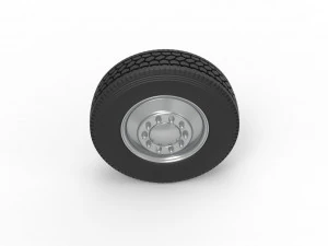 Front custom wheel of semi truck Version 2 Scale 1 to 25 3D Print Model