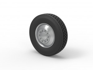 Front custom wheel of semi truck Version 2 Scale 1 to 25 Model do druku 3D