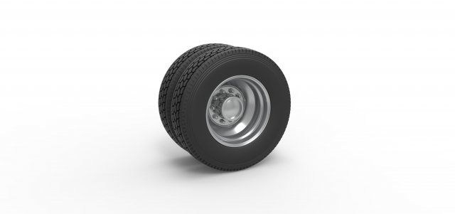 Rear custom wheel of semi truck Version 2 Scale 1 to 25 3D 打印模型 .c4d .max .obj .3ds .fbx .stl .blend