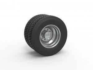 Roda traseira customizada de semi caminhão Versão 2 Escala 1 a 25 Modelo de Impressão 3D