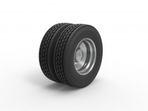 Rear custom wheel of semi truck Version 2 Scale 1 to 25 3D 打印模型