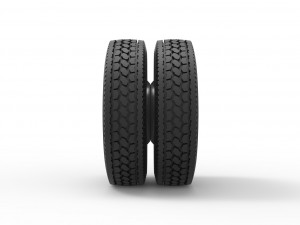 Rear custom wheel of semi truck Version 2 Scale 1 to 25 3D 打印模型