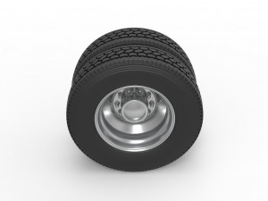 Rear custom wheel of semi truck Version 2 Scale 1 to 25 3D 打印模型