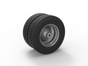 Rear custom wheel of semi truck Version 2 Scale 1 to 25 3D 打印模型