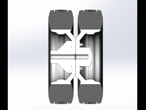 Rear custom wheel of semi truck Version 2 Scale 1 to 25 3D 打印模型