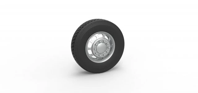 Front custom wheel of semi truck Version 3 Scale 1 to 25 3D Print Model .c4d .max .obj .3ds .fbx .stl .blend 