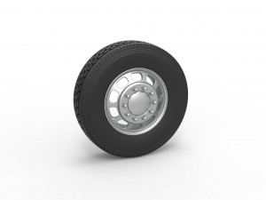 Front custom wheel of semi truck Version 3 Scale 1 to 25 3D Baskı Modeli
