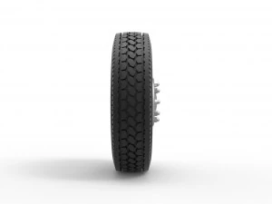 Front custom wheel of semi truck Version 3 Scale 1 to 25 3D Print Model