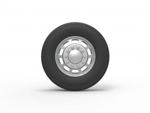 Front custom wheel of semi truck Version 3 Scale 1 to 25 3D Print Model