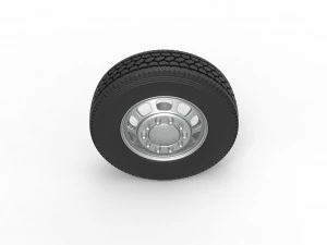 Front custom wheel of semi truck Version 3 Scale 1 to 25 3D Print Model