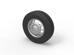 Front custom wheel of semi truck Version 3 Scale 1 to 25 3D Print Model