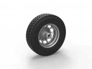 Front custom wheel of semi truck Version 3 Scale 1 to 25 3D Print Model