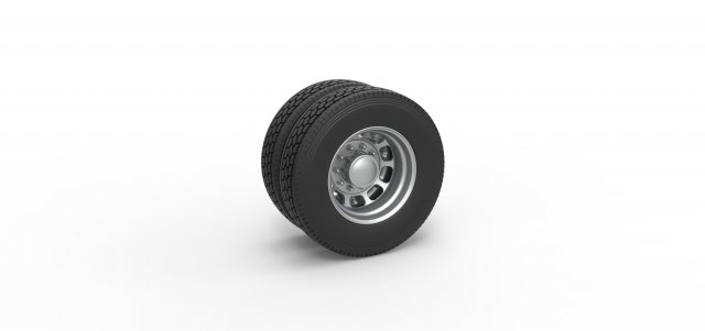 Rear custom wheel of semi truck Version 3 Scale 1 to 25 Modelo de Impressão 3D .c4d .max .obj .3ds .fbx .stl .blend 