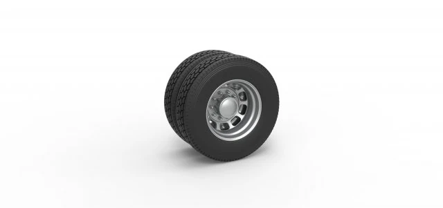 Rear custom wheel of semi truck Version 3 Scale 1 to 25 3D Print Model .c4d .max .obj .3ds .fbx .stl .blend 