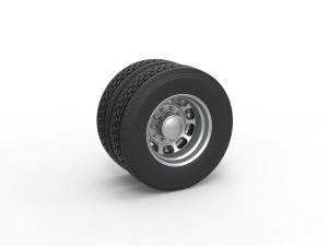 Rear custom wheel of semi truck Version 3 Scale 1 to 25 3D Принт Модель