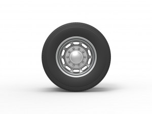 Rear custom wheel of semi truck Version 3 Scale 1 to 25 Modelo de Impressão 3D