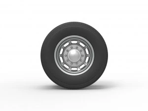 Rear custom wheel of semi truck Version 3 Scale 1 to 25 3D Print Model