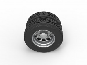 Rear custom wheel of semi truck Version 3 Scale 1 to 25 Modelo de Impressão 3D