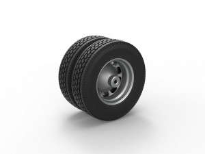 Rear custom wheel of semi truck Version 3 Scale 1 to 25 Modelo de Impressão 3D